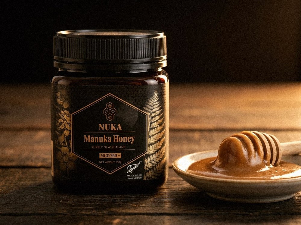 Nuka Mānuka Honey MGO 260+ jar held to standard